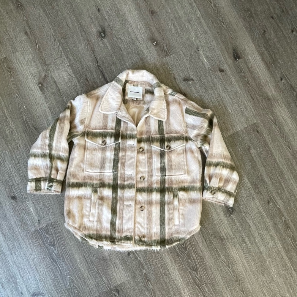 American Eagle Outfitters Fuzzy Plaid Jacket